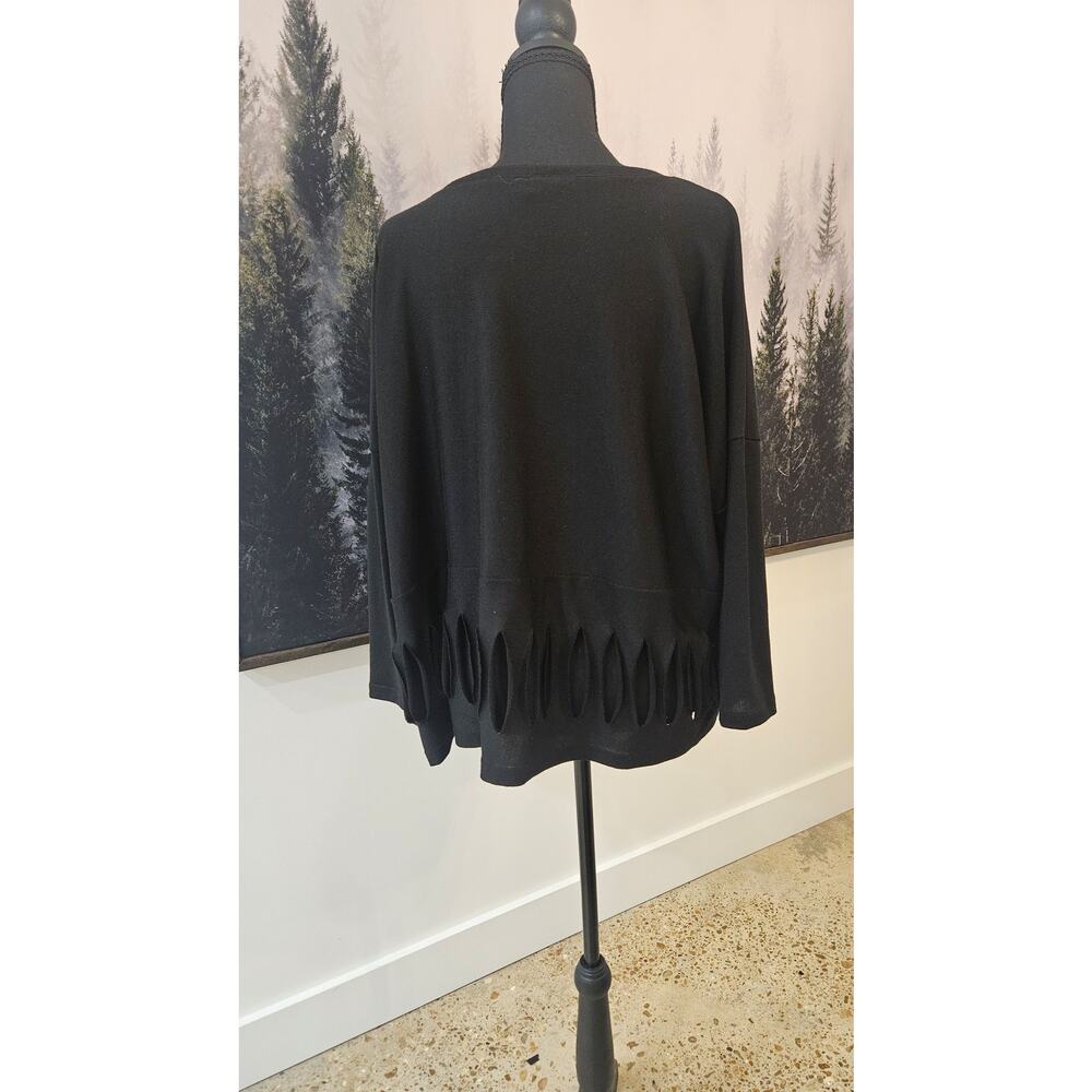 IC By Connie K Black Knit Tunic Top L USA - Picture 4 of 4